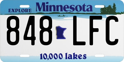 MN license plate 848LFC