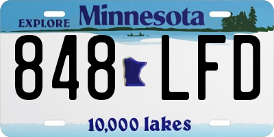 MN license plate 848LFD