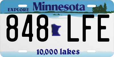 MN license plate 848LFE