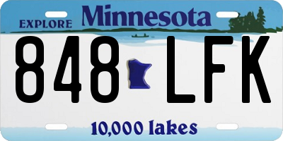 MN license plate 848LFK