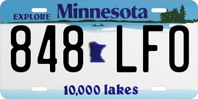 MN license plate 848LFO