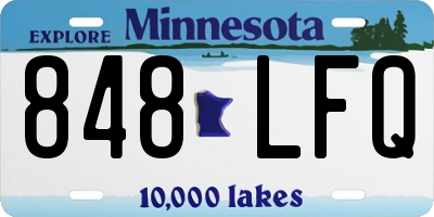 MN license plate 848LFQ