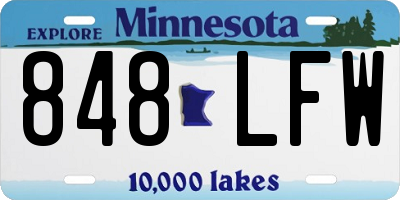 MN license plate 848LFW