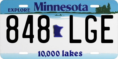 MN license plate 848LGE