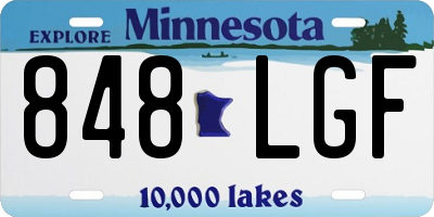 MN license plate 848LGF