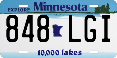 MN license plate 848LGI