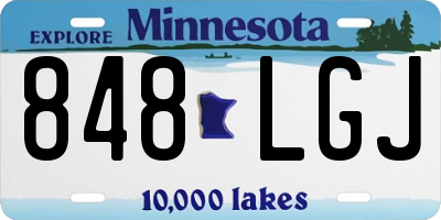 MN license plate 848LGJ