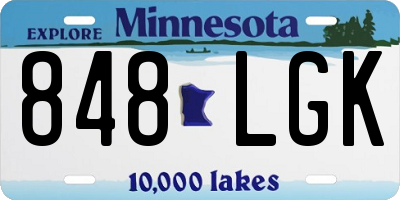 MN license plate 848LGK