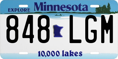 MN license plate 848LGM