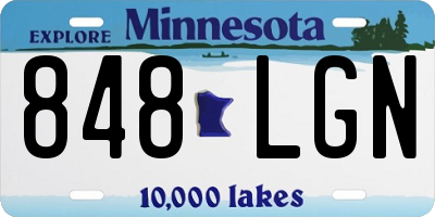 MN license plate 848LGN