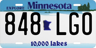 MN license plate 848LGO