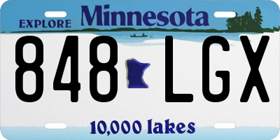 MN license plate 848LGX