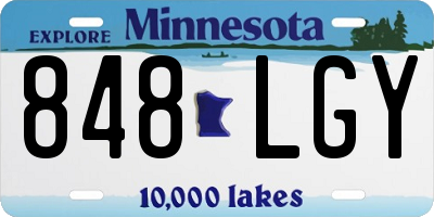MN license plate 848LGY