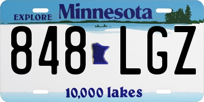 MN license plate 848LGZ