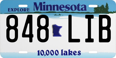 MN license plate 848LIB