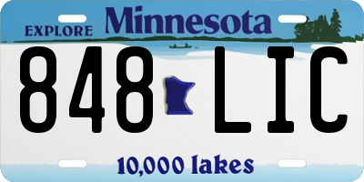 MN license plate 848LIC