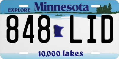 MN license plate 848LID