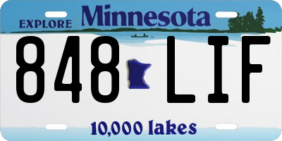 MN license plate 848LIF
