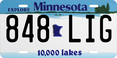 MN license plate 848LIG