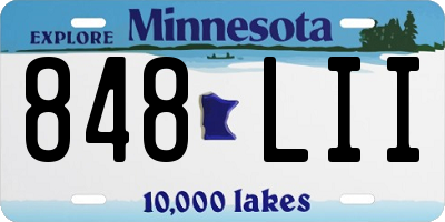 MN license plate 848LII