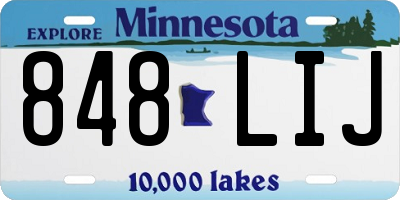 MN license plate 848LIJ