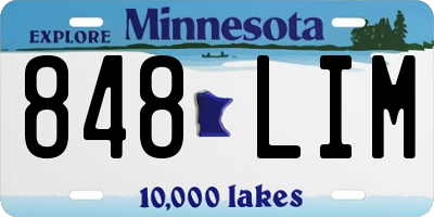 MN license plate 848LIM
