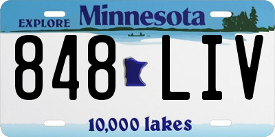 MN license plate 848LIV