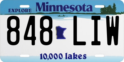 MN license plate 848LIW
