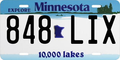 MN license plate 848LIX