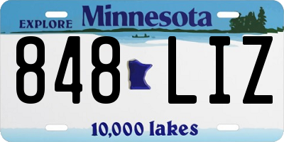 MN license plate 848LIZ