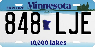 MN license plate 848LJE