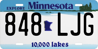 MN license plate 848LJG
