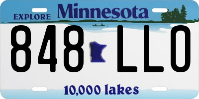 MN license plate 848LLO