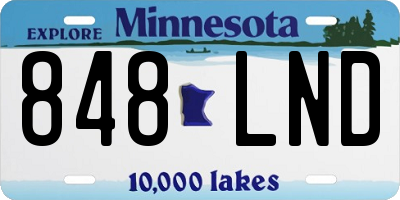 MN license plate 848LND