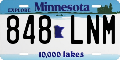 MN license plate 848LNM
