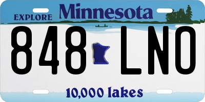 MN license plate 848LNO
