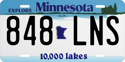 MN license plate 848LNS
