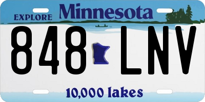 MN license plate 848LNV