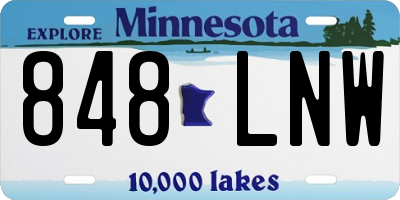 MN license plate 848LNW