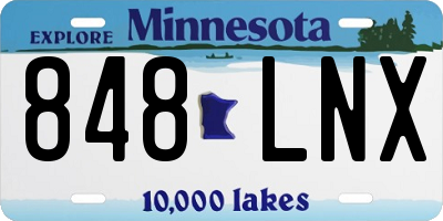 MN license plate 848LNX