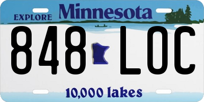 MN license plate 848LOC