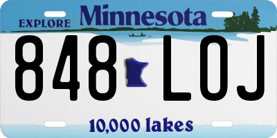 MN license plate 848LOJ