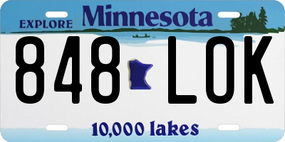 MN license plate 848LOK