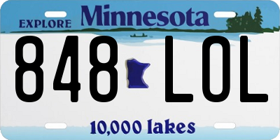 MN license plate 848LOL