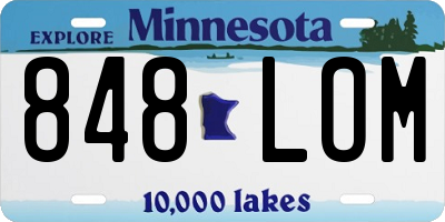 MN license plate 848LOM
