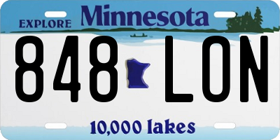 MN license plate 848LON