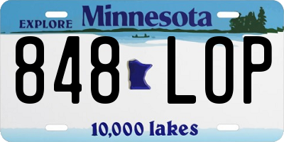 MN license plate 848LOP