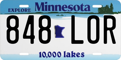 MN license plate 848LOR
