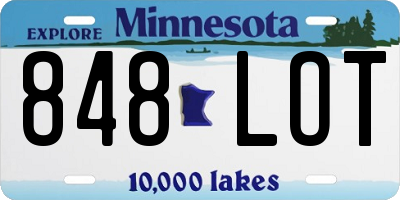 MN license plate 848LOT
