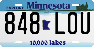 MN license plate 848LOU